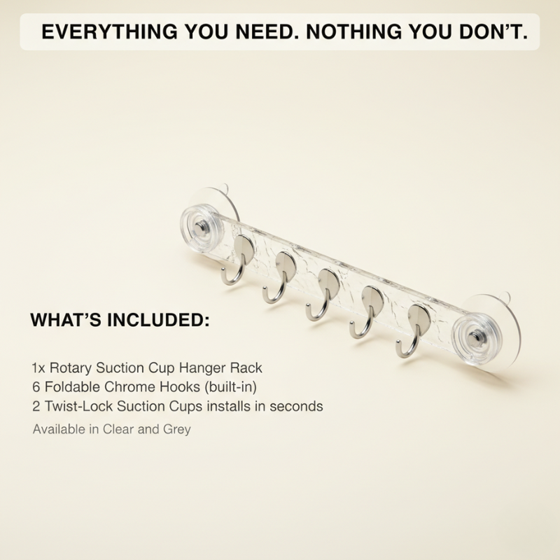 Gripova™ – Rotary Suction Cup Wall Hanger Rack with Foldable Hooks + 1+1 FREE