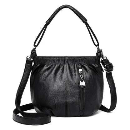 👜50% OFF NOW🎀Casual Pleated Bucket Leather Handbag – Soft Leather, Versatile Style & Adjustable Shoulder Strap✨