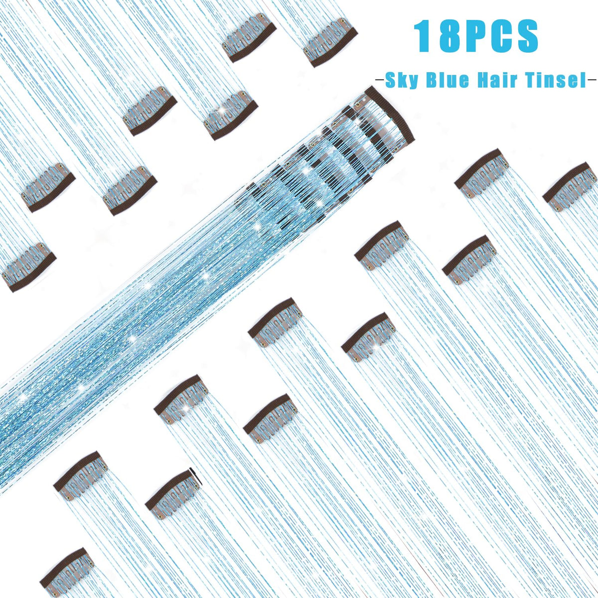 Liora — Rainbow Hair Tinsel Clip-In Extensions for Sparkling Highlights