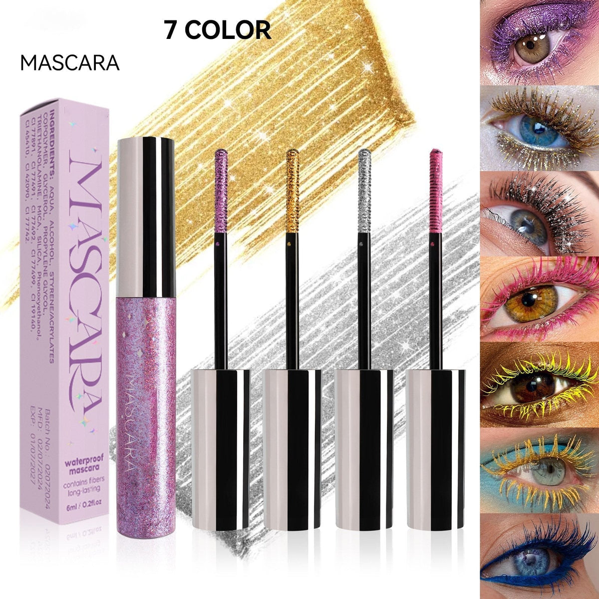 The AuraSpark Colorful Glitter Mascara — Long-Lasting Brilliance + 50% OFF