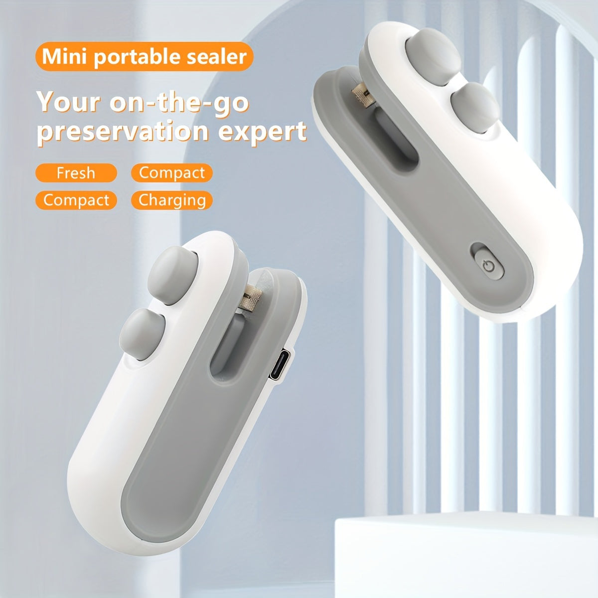 USB Rechargeable 2-in-1 Snack Sealing &amp; Opening Machine: Keep Food Fresh with Heat Sealing and Chip Knife