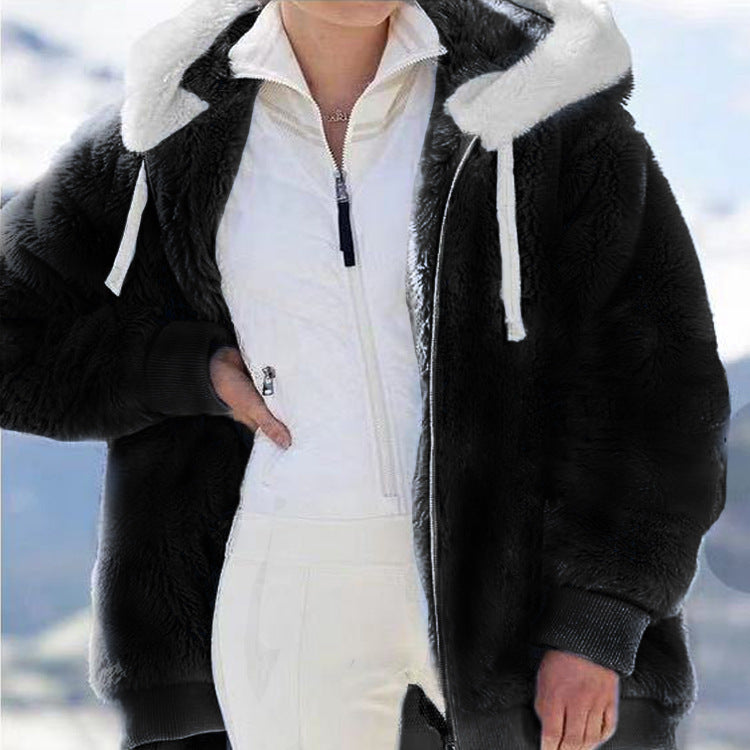 🧥 60% OFF NOW! ✨ Hooded Fleece Jacket with Shearling Lining - Windproof & Thermal Insulation for Extreme Cold Weather ❄️🛡️