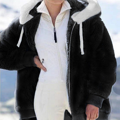 🧥 60% OFF NOW! ✨ Hooded Fleece Jacket with Shearling Lining - Windproof & Thermal Insulation for Extreme Cold Weather ❄️🛡️