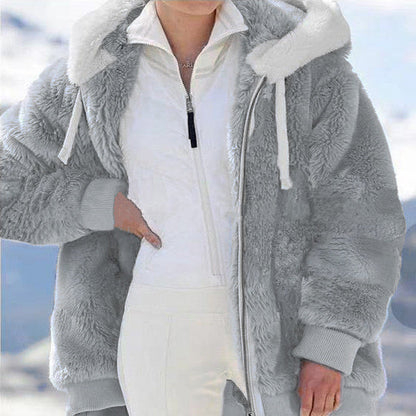 🧥 60% OFF NOW! ✨ Hooded Fleece Jacket with Shearling Lining - Windproof & Thermal Insulation for Extreme Cold Weather ❄️🛡️