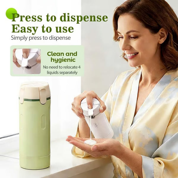 🧴 50% OFF NOW! 🎉 4-in-1 Travel Dispenser Bottles – Leak-Proof, Refillable & TSA Approved