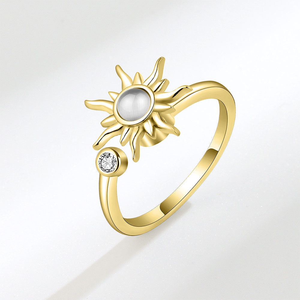 Adjustable Anxiety Sun Ring l Gold