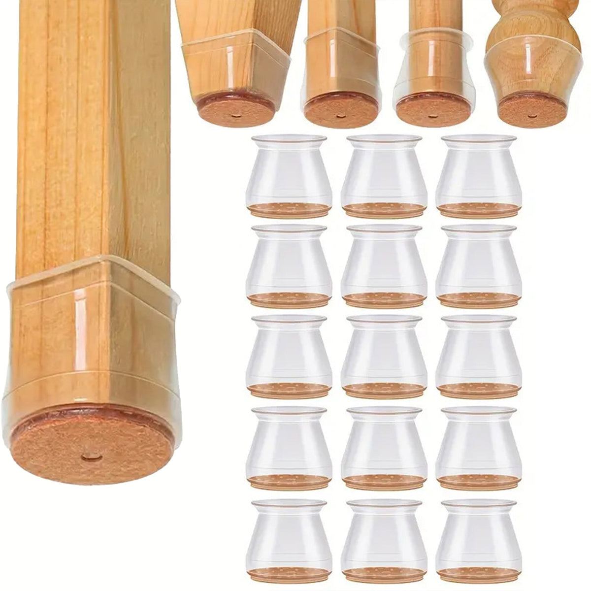 15 Pcs/set Chair Leg Floor Protectors for Hardwood Floors Silicone Covers