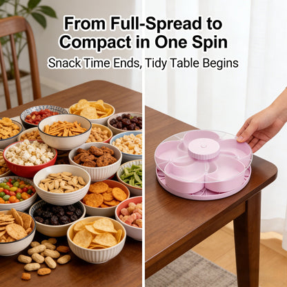 🍽️ Rotating 5-Compartment Snack Tray