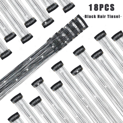 Liora — Rainbow Hair Tinsel Clip-In Extensions for Sparkling Highlights