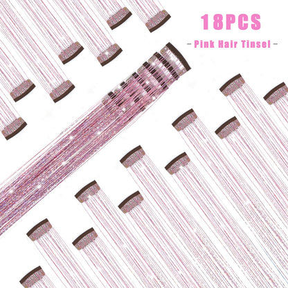 Liora — Rainbow Hair Tinsel Clip-In Extensions for Sparkling Highlights