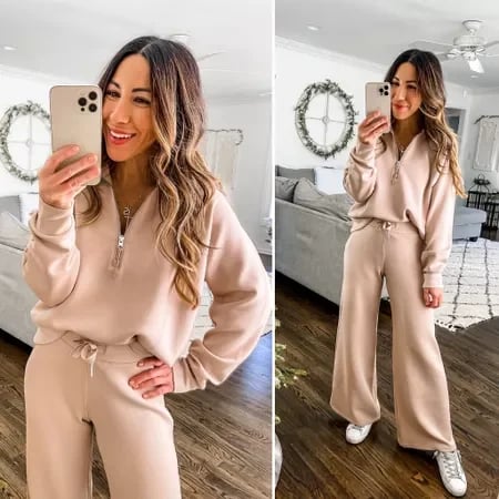💝LAST DAY PROMOTION 50% OFF!!🎀Women's 2 Piece Casual Outfits Sweatsuit Set