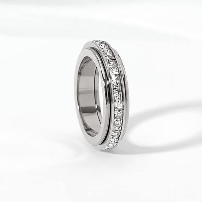 Titanium Steel Anxiety Relieving Wedding Ring Fidget for Women