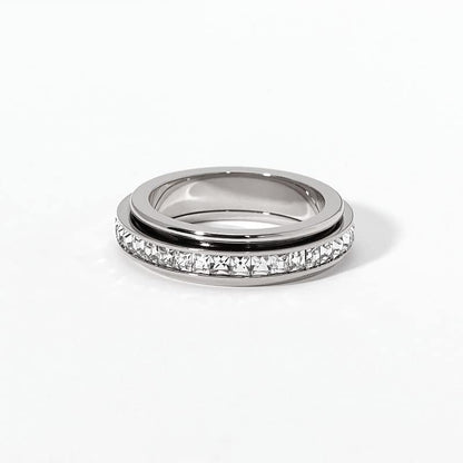 Titanium Steel Anxiety Relieving Wedding Ring Fidget for Women