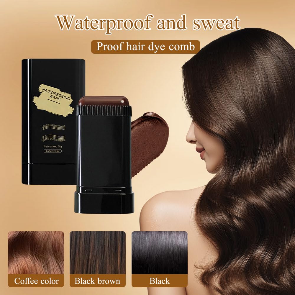 3-color portable hair dye stick with comb