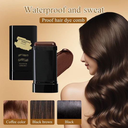 3-color portable hair dye stick with comb