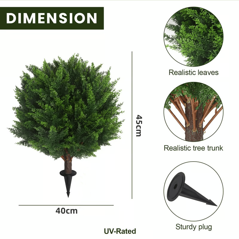 UV Resistant Artificial Cedar Topiary Ball Tree