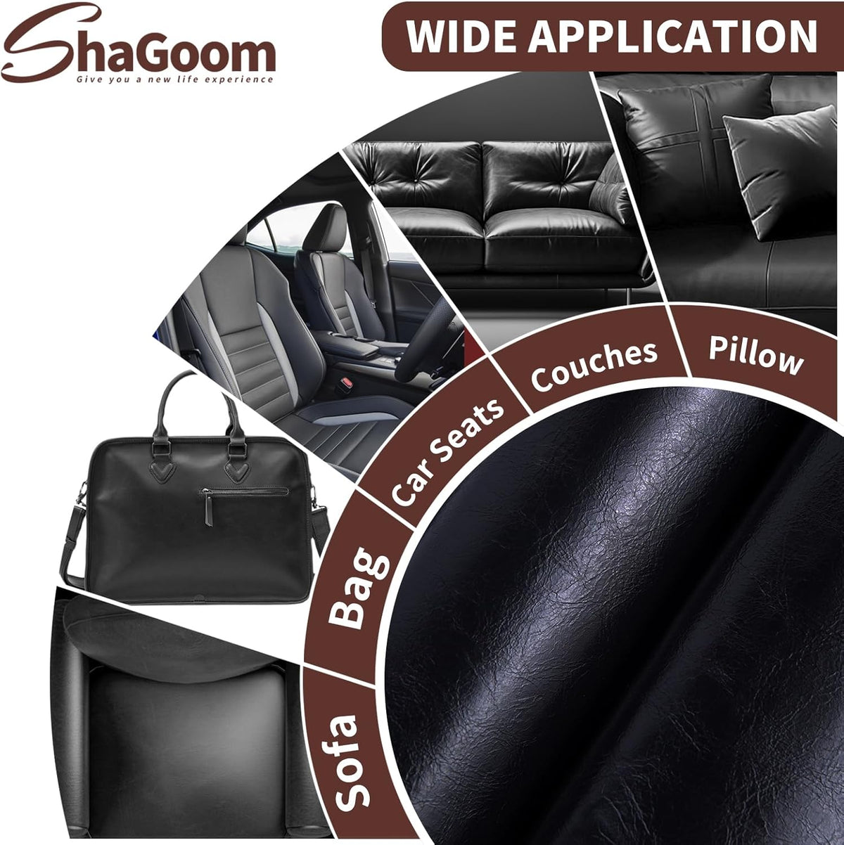 Caedrea Leather Repair Patch – 17x79" Self-Adhesive Waterproof Vinyl Patch for Couch, Furniture, Car Seats & Cabinets, Durable DIY Fix