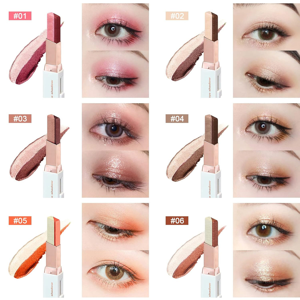 12 Colors Glitter Eye-shadow Stick Set