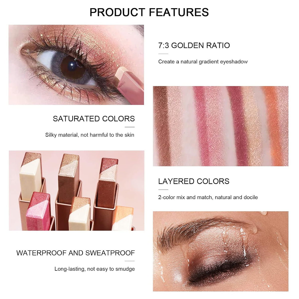12 Colors Glitter Eye-shadow Stick Set