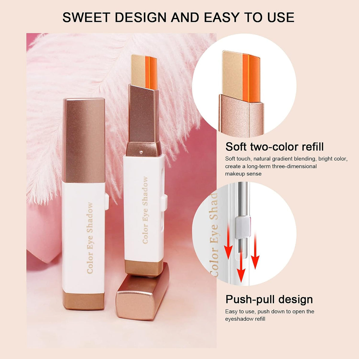 12 Colors Glitter Eye-shadow Stick Set
