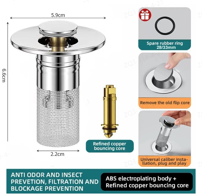 Stainless Steel Basin Drain Filter