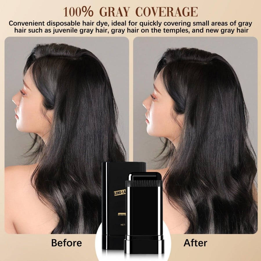 3-color portable hair dye stick with comb