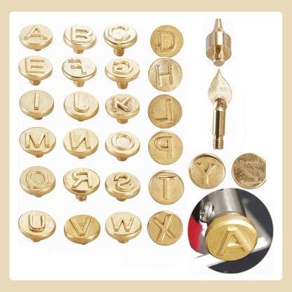 26 Letters Copper Mold-DIY Wood Burning/Carving Set