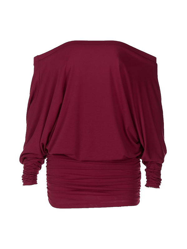 Women's Solid Off The Shoulder Sheer Ruched Dress