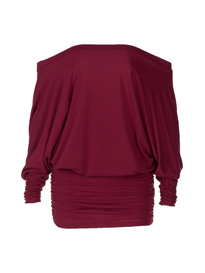 Women's Solid Off The Shoulder Sheer Ruched Dress
