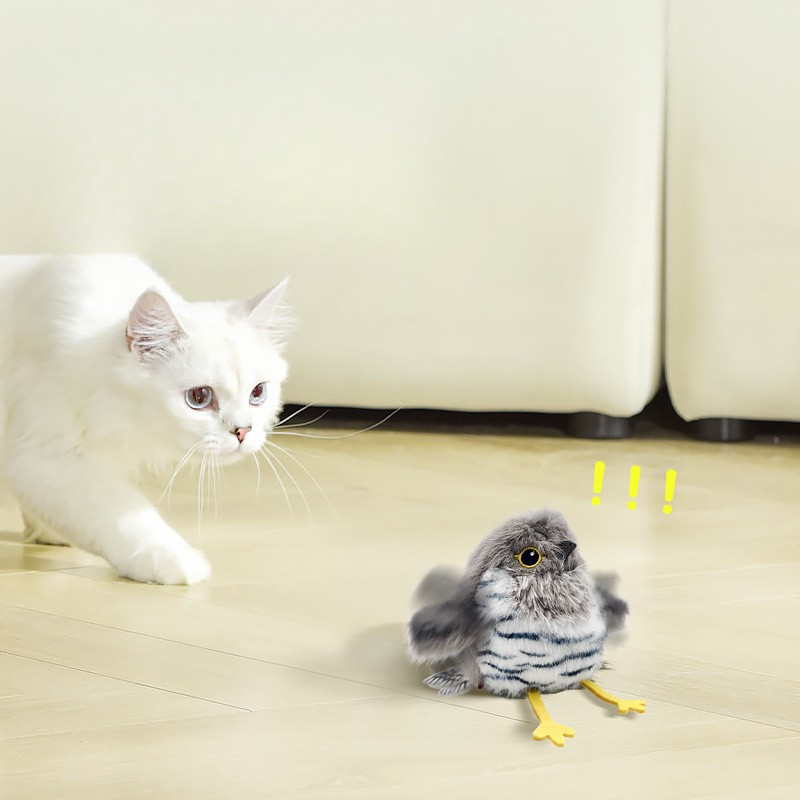 Cat Interactive Singing Bird Toy