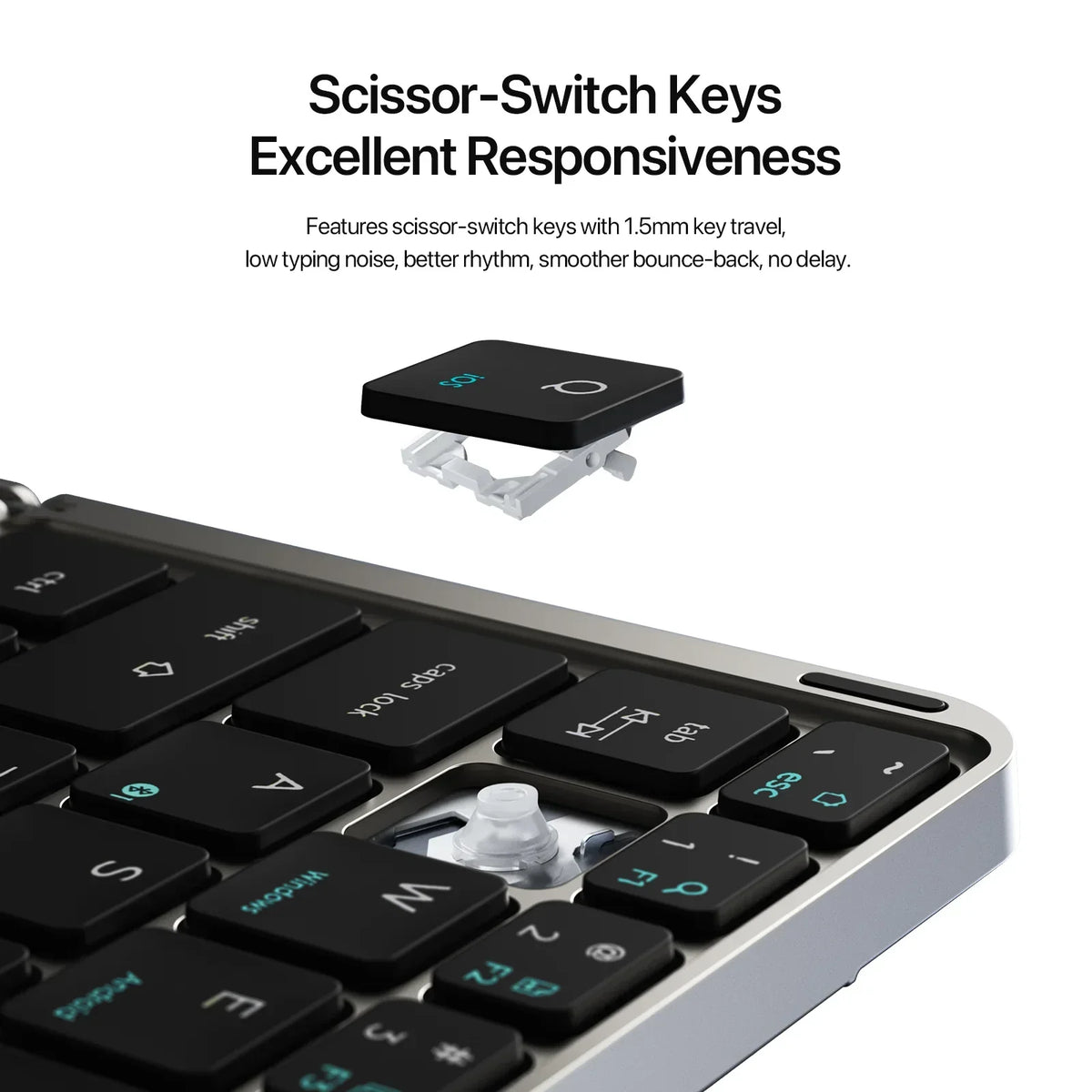 New foldable ultra-thin Bluetooth keyboard, compatible with Apple, Android, smartphones, and tablets.