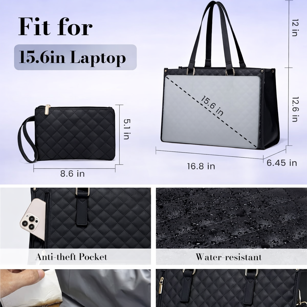 2-in-1 Insulated Tote Bag with Lunch Compartment