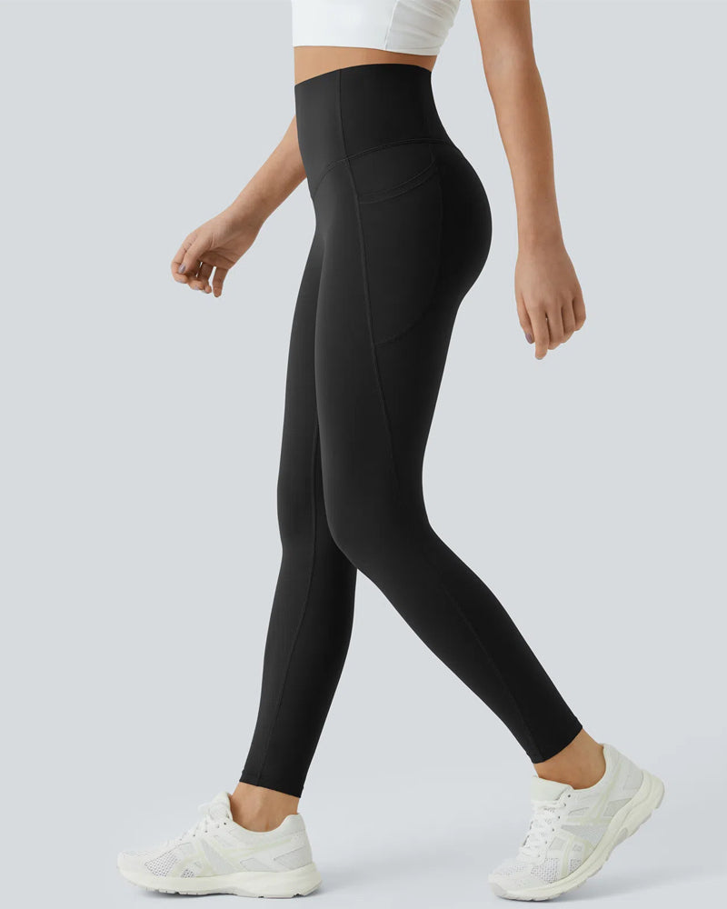 Butt Lifting Tummy Control Side Pocket High Waisted Shaping Training Leggings