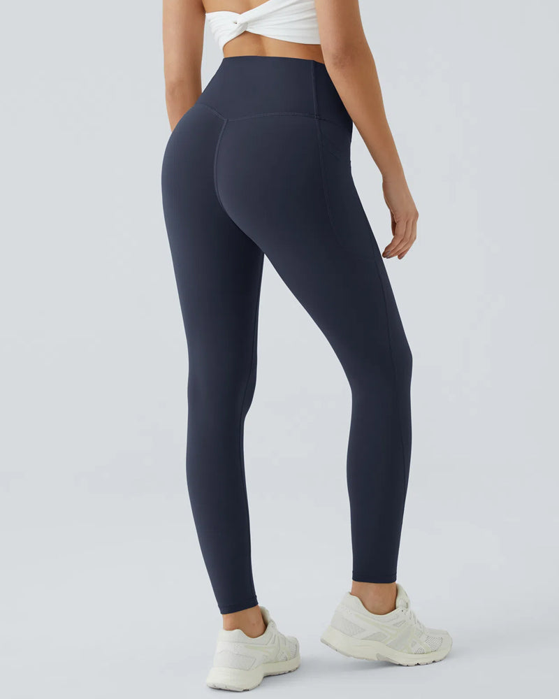 Butt Lifting Tummy Control Side Pocket High Waisted Shaping Training Leggings