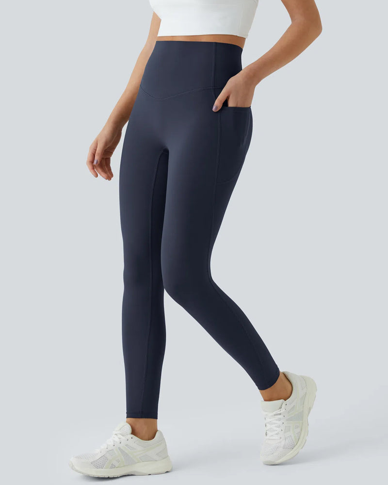 Butt Lifting Tummy Control Side Pocket High Waisted Shaping Training Leggings