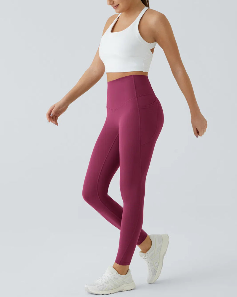 Butt Lifting Tummy Control Side Pocket High Waisted Shaping Training Leggings
