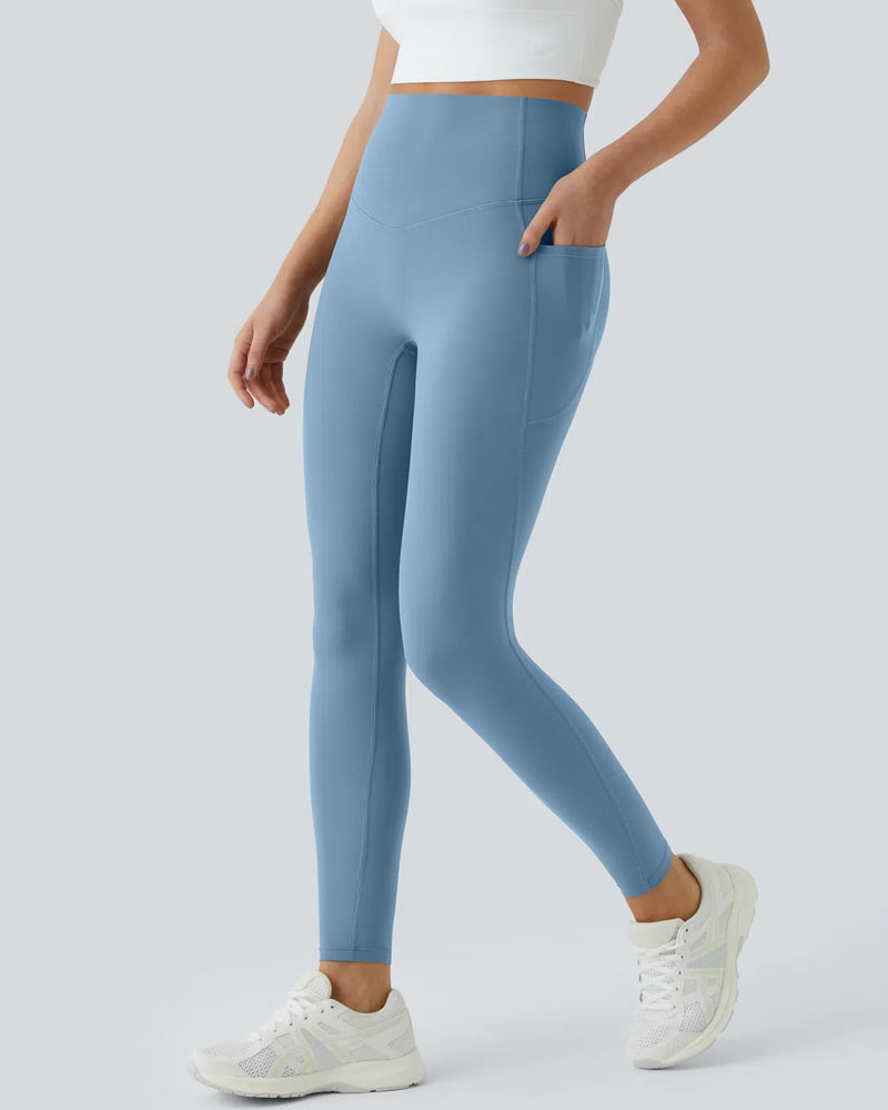 Butt Lifting Tummy Control Side Pocket High Waisted Shaping Training Leggings