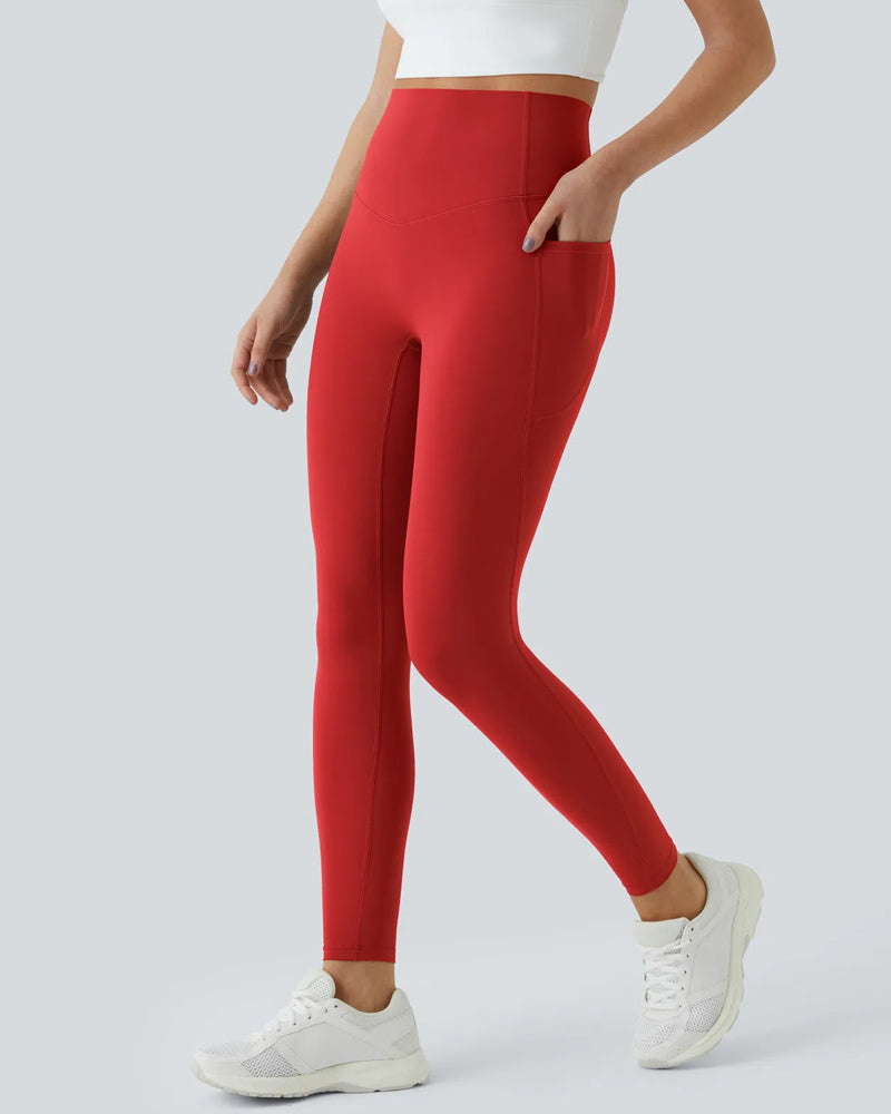 Butt Lifting Tummy Control Side Pocket High Waisted Shaping Training Leggings