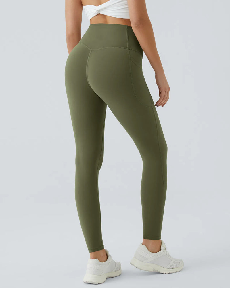 Butt Lifting Tummy Control Side Pocket High Waisted Shaping Training Leggings