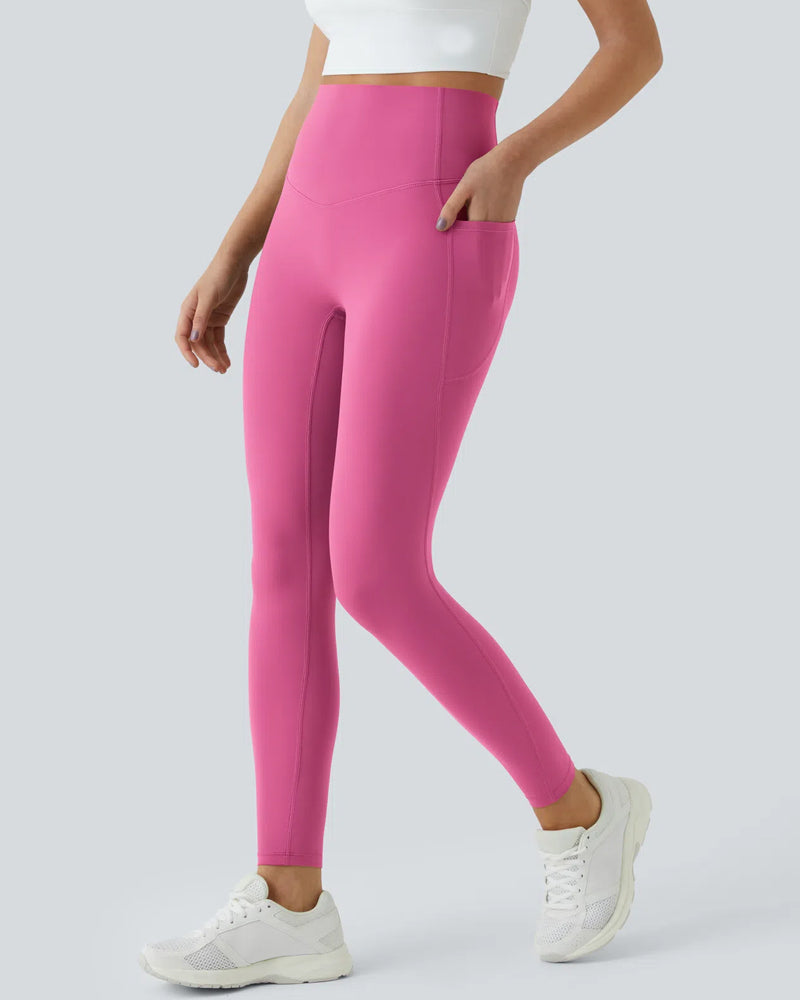 Butt Lifting Tummy Control Side Pocket High Waisted Shaping Training Leggings
