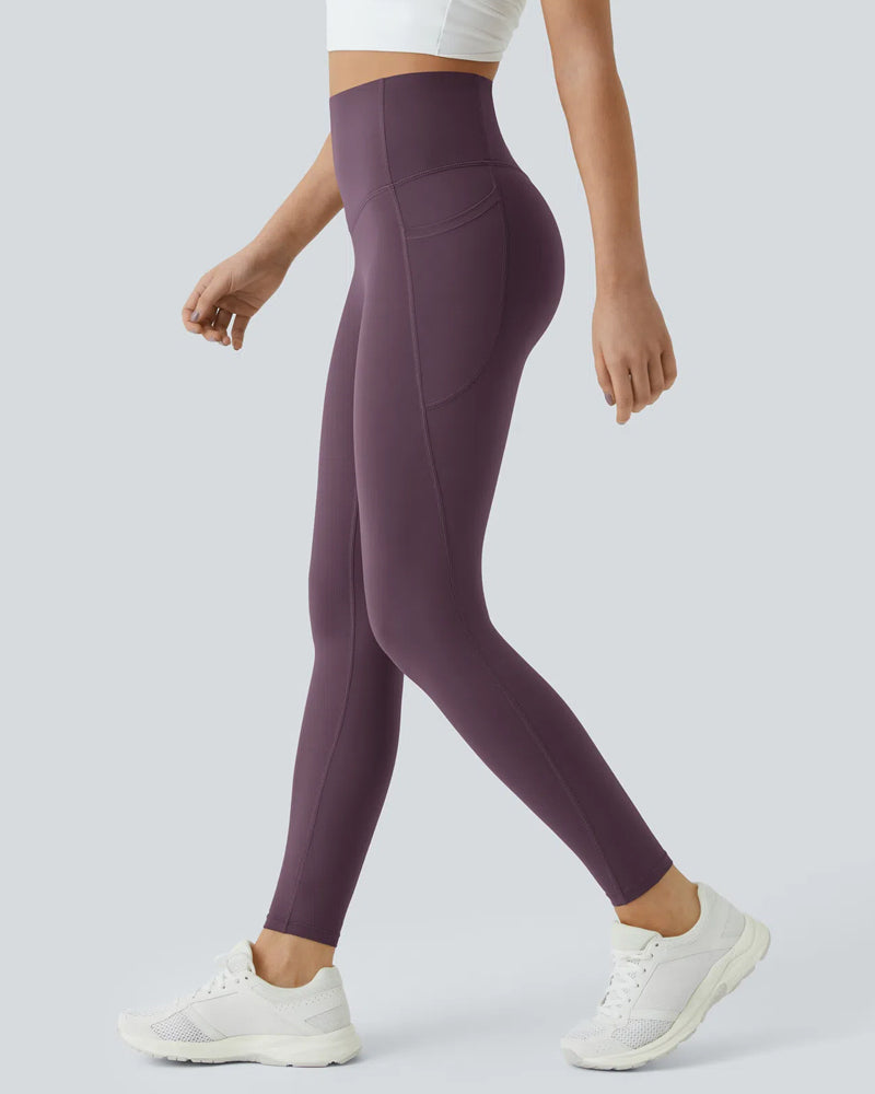 Butt Lifting Tummy Control Side Pocket High Waisted Shaping Training Leggings