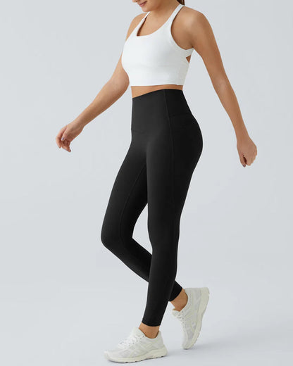 Butt Lifting Tummy Control Side Pocket High Waisted Shaping Training Leggings