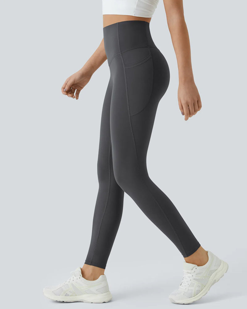 Butt Lifting Tummy Control Side Pocket High Waisted Shaping Training Leggings