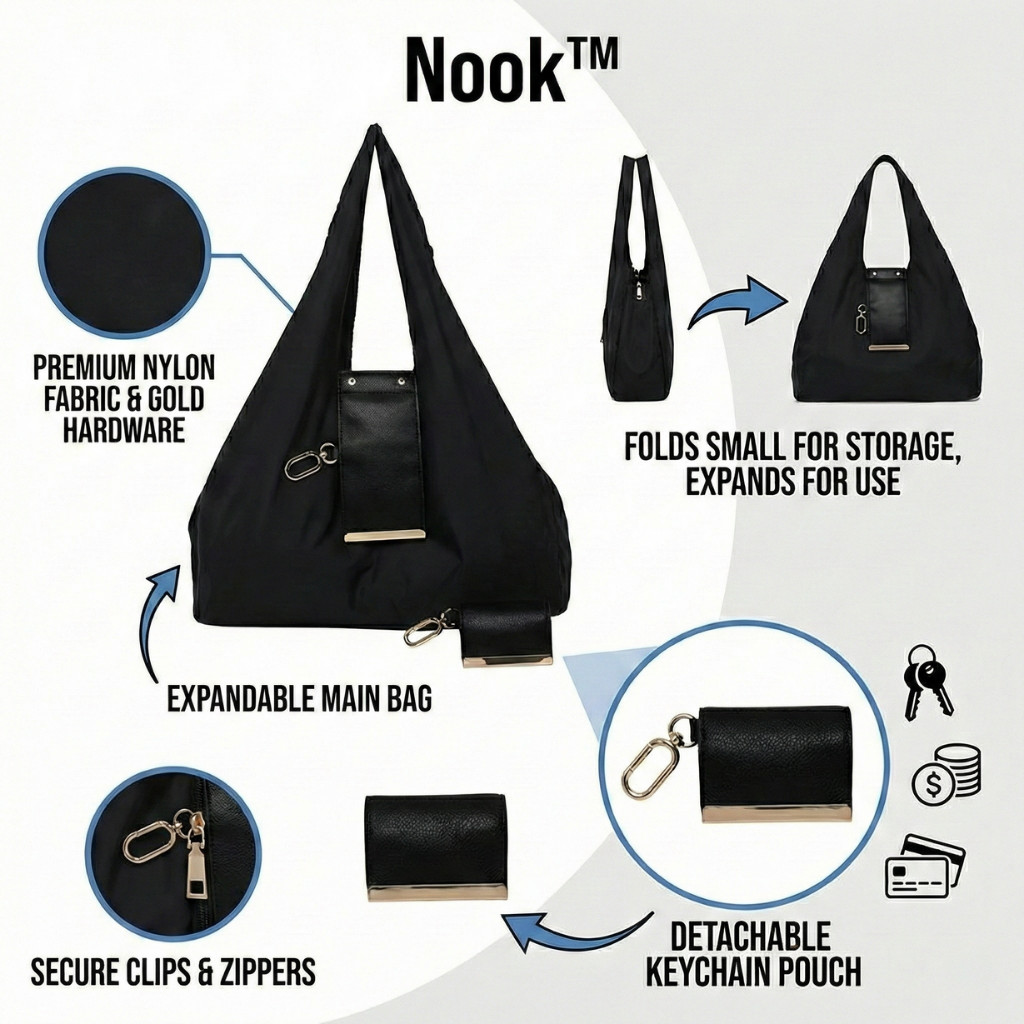 Nook™ - Keychain Expandable Bag