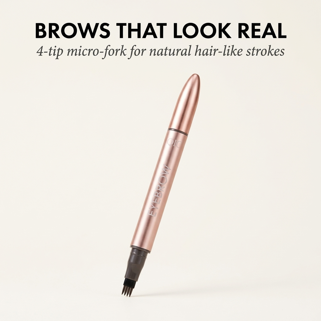 Maviglow™ – 4-Tip Micro-Fork Waterproof Eyebrow Pencil for Natural Hair-Like Strokes 