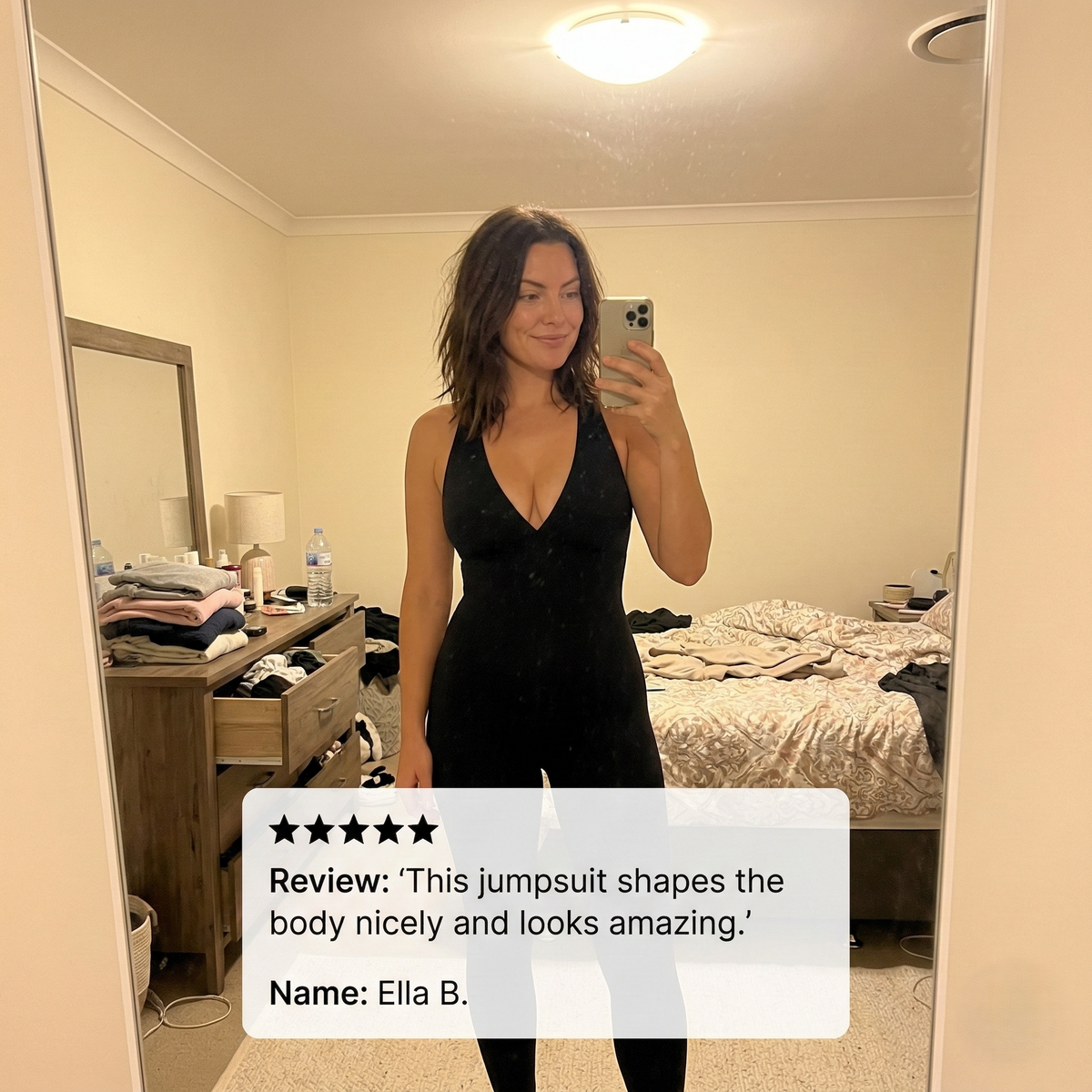 Veluna™ – Tummy Control Seamless V-Neck Shaping Jumpsuit +50% OFF