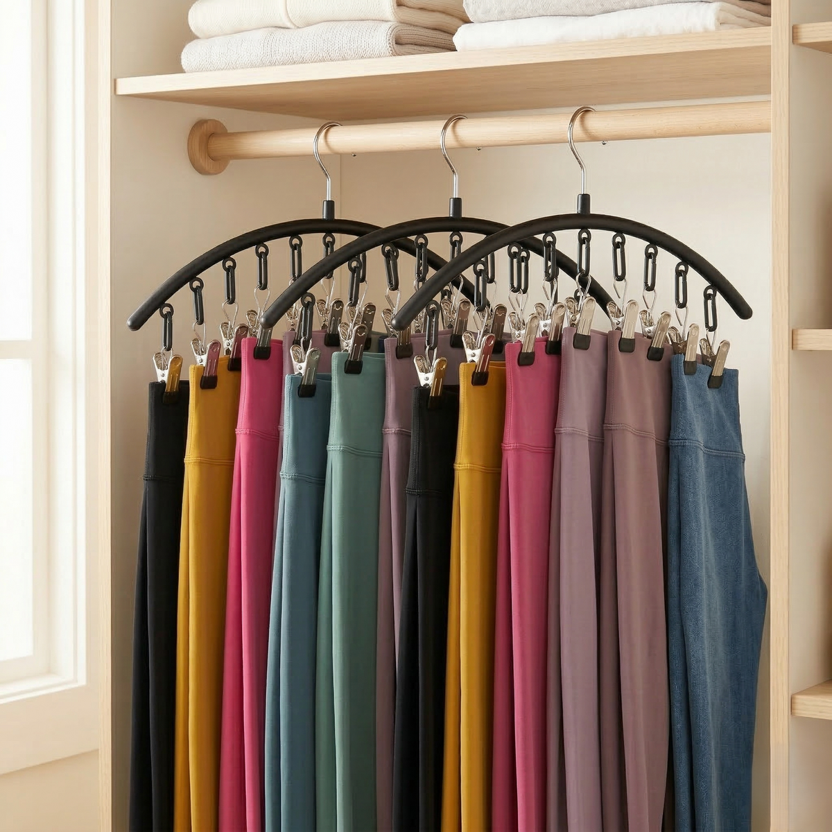 Rackwell™ – 10-Clip Space-Saving Vertical Pants Hanger + 50%  OFF
