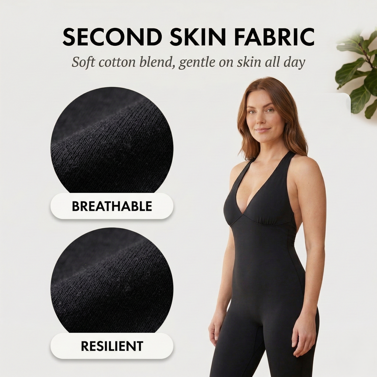Veluna™ – Tummy Control Seamless V-Neck Shaping Jumpsuit +50% OFF