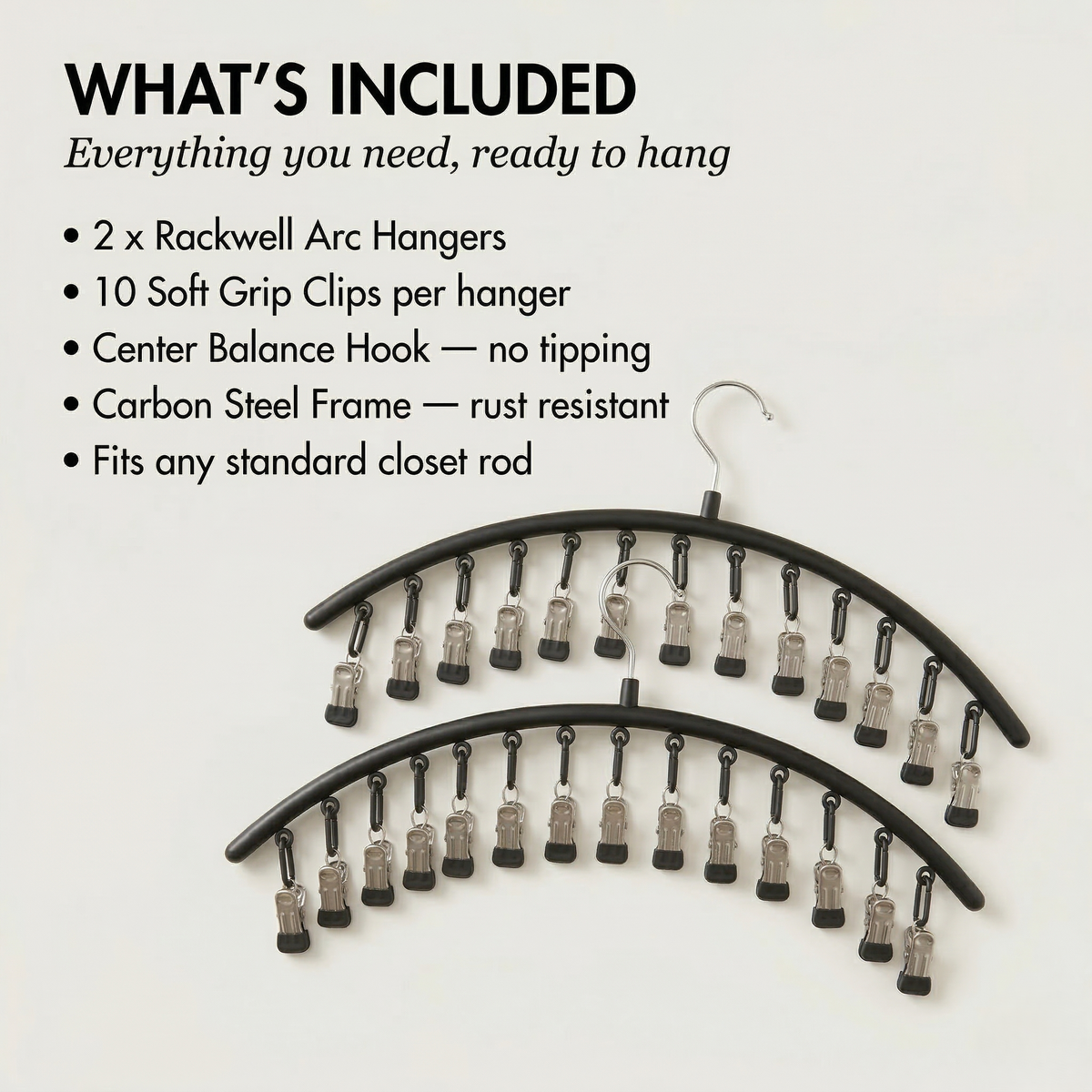 Rackwell™ – 10-Clip Space-Saving Vertical Pants Hanger + 50%  OFF