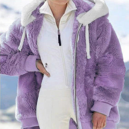 🧥 60% OFF NOW! ✨ Hooded Fleece Jacket with Shearling Lining - Windproof & Thermal Insulation for Extreme Cold Weather ❄️🛡️